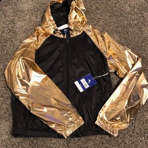 light black/gold windbreaker